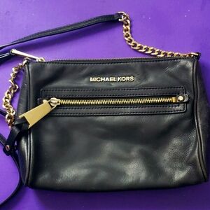 Michael Kors Black Leather Crossbody Purse